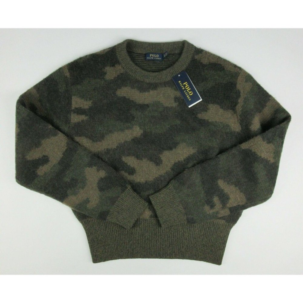 NWT $398 Polo Ralph Lauren Womens L Camo Sweater - Picture 7 of 11